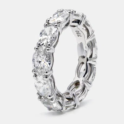 Pre-owned The Diamond Edit 6 Cts Oval Brilliant Lab Grown Diamonds 18k White Gold Eternity Band Ring Size 54