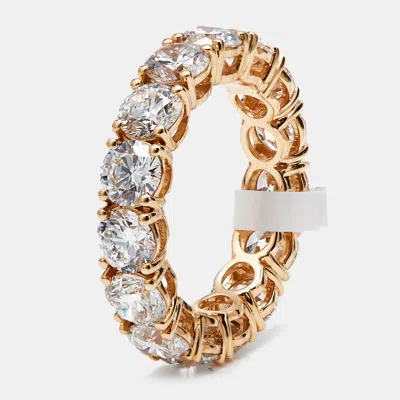 Pre-owned The Diamond Edit 6 Cts Round Brilliant Lab Grown Diamonds 18k Rose Gold Eternity Band Ring Size 53