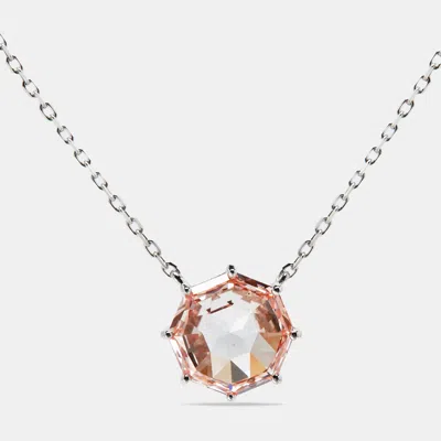 Pre-owned The Diamond Edit 6.00 Cts Pink Octagonal Step Cut 18k White Gold Chain Necklace