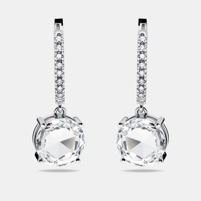 Pre-owned The Diamond Edit 6.4 Cts Modified Round Lab Grown Diamonds 18k White Gold Earrings