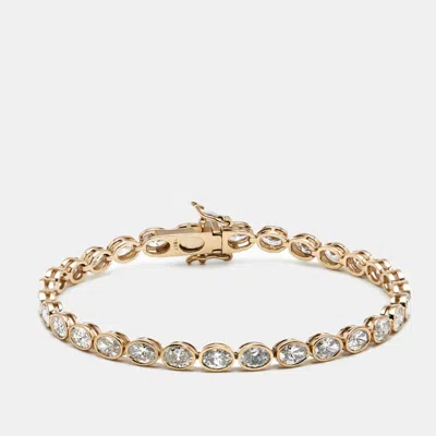Pre-owned The Diamond Edit 7 Cts Oval Lab Grown Diamonds 18k Yellow Gold Bracelet