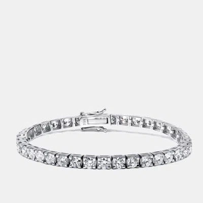 Pre-owned The Diamond Edit 7 Cts Round Lab Grown Diamonds 18k White Gold Bracelet