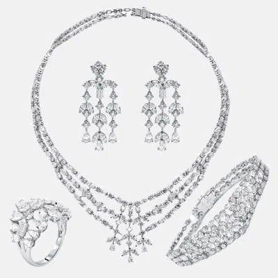 Pre-owned The Diamond Edit 70 Cts Lab Grown Diamond 18k White Gold Necklace Set