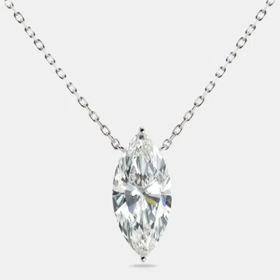 Pre-owned The Diamond Edit 7.00 Cts Marquise Briliant Lab Grown Diamond 18k White Gold Chain Necklace