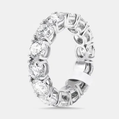 Pre-owned The Diamond Edit 7.2 Cts Round Lab Grown Diamonds 18k White Gold Ring Size 53