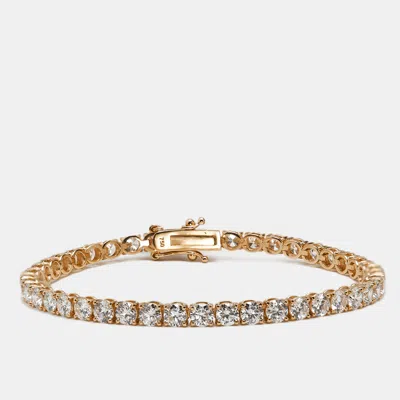 Pre-owned The Diamond Edit 7.20 Cts Round Brilliant Cut Lab Grown Diamonds 18k Rose Gold Tennis Bracelet