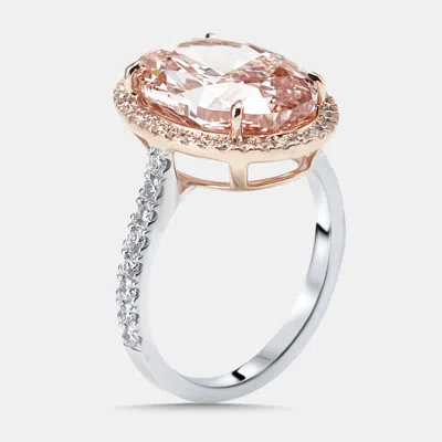 Pre-owned The Diamond Edit 7.5 Cts Oval Round Lab Grown Diamonds 18k Two Tone Gold Ring Size 52