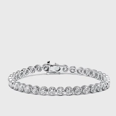 Pre-owned The Diamond Edit 7.5 Cts Round Lab Grown Diamond 18k White Gold Bracelet