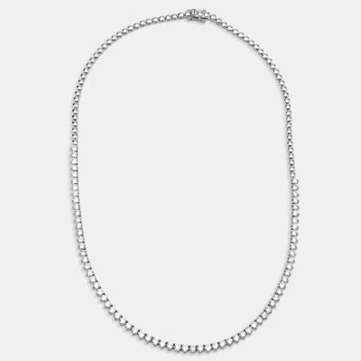 Pre-owned The Diamond Edit 7.5 Cts Round Lab Grown Diamonds 18k White Gold Necklace