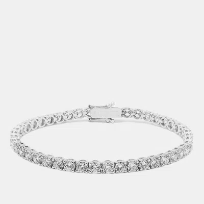 Pre-owned The Diamond Edit 7.50 Cts Round Brilliant Lab Grown Diamonds Sterling Silver 925 Tennis Bracelet 16 Cm