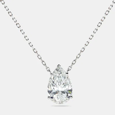 Pre-owned The Diamond Edit 8.00 Cts Pear Brilliant Cut Lab Grown Diamond 18k White Gold Chain Necklace