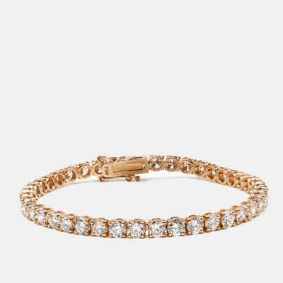 Pre-owned The Diamond Edit 8.00 Cts Round Brilliant Lab Grown Diamonds 18k Rose Gold Tennis Bracelet