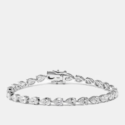 Pre-owned The Diamond Edit 8.8 Cts Pear Brilliant Lab Grown Diamonds 18k White Gold Bracelet