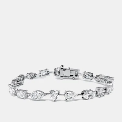 Pre-owned The Diamond Edit 9.5 Cts Lab Grown Diamond 18k White Gold Bracelet