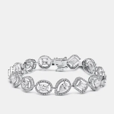 Pre-owned The Diamond Edit 9.5 Cts Lab Grown Diamond 18k White Gold Bracelet