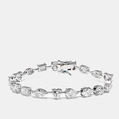 Pre-owned The Diamond Edit 9.5 Cts Lab Grown Diamond 18k White Gold Bracelet