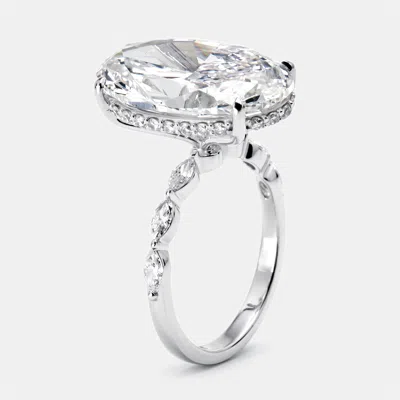 Pre-owned The Diamond Edit 9.5 Cts Oval Round Marquise Lab Grown Diamonds 18k White Gold Ring Size 52