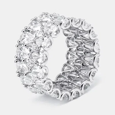 Pre-owned The Diamond Edit 9.5 Cts Pear Marquise Lab Grown Diamonds 18k White Gold Ring Size 55