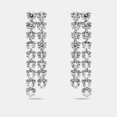 Pre-owned The Diamond Edit 9.7 Cts Round Lab Grown Diamonds 18k White Gold Earrings
