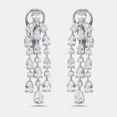 Pre-owned The Diamond Edit 9.8 Cts Mix Lab Grown Diamonds 18k White Gold Earrings