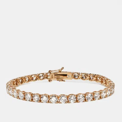 Pre-owned The Diamond Edit 9.80 Cts Round Brilliant Lab Grown Diamonds 18k Rose Gold Tennis Bracelet