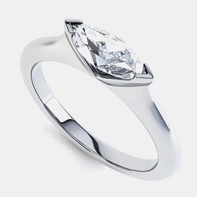 Pre-owned The Diamond Edit Engagement Ring 14k White Gold Lab Grown Marquise 1 Carat Igi Certified Diamond