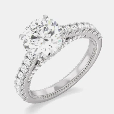 Pre-owned The Diamond Edit Gold Diamond Wedding Ring Lab Grown Round 1.80 Ct Igi 14k White E F Vs Us 7