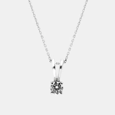 Pre-owned The Diamond Edit Lab Grown Diamond 0.33 Ct White Gold Pendant Necklace
