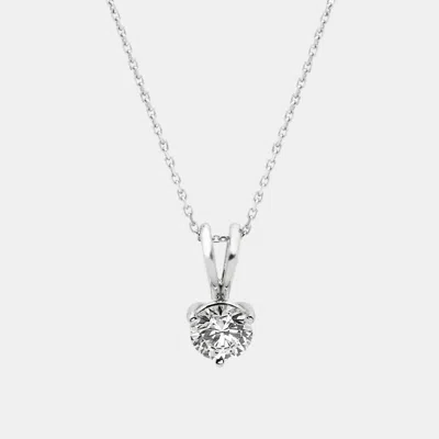 Pre-owned The Diamond Edit Lab Grown Diamond 0.96 Ct White Gold Pendant Necklace