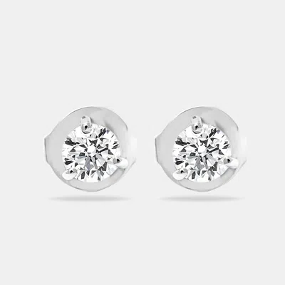 Pre-owned The Diamond Edit Lab Grown Diamond 1.00 Ct White Gold Stud Earrings
