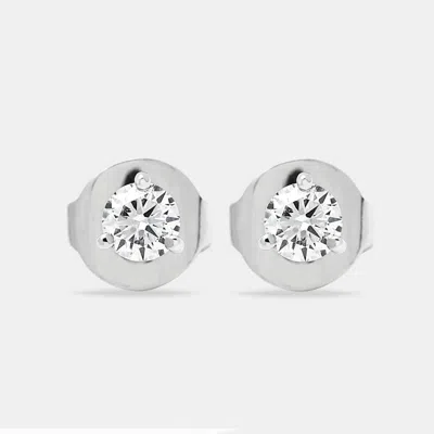 Pre-owned The Diamond Edit Lab Grown Diamonds 0.60 Cts White Gold Stud Earrings