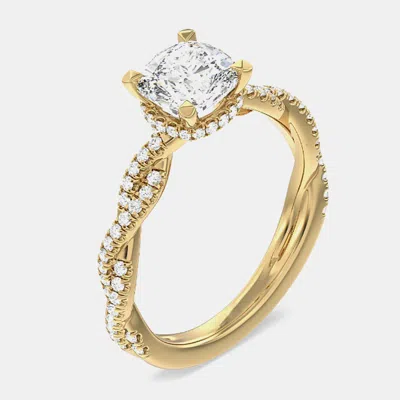 Pre-owned The Diamond Edit Ring 14k Yellow Gold Lab Grown Diamond Cushion 2.5 Ct Size Eu 56