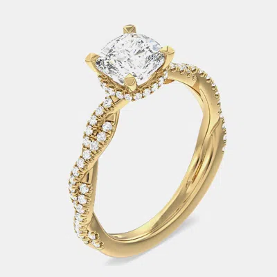 Pre-owned The Diamond Edit Ring 14k Yellow Gold Lab Grown Diamond Cushion 2.5 Ct Size Eu 56
