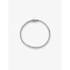 The Diamond Lab White Gold Tennis 18ct White-gold And 3.00ct Lab-grown Diamond Bracelet In Silver