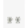 THE DIAMOND LAB THE DIAMOND LAB WOMENS WHITE GOLD TIMELESS 18CT WHITE-GOLD AND 1.70CT EMERALD-CUT DIAMOND EARRINGS