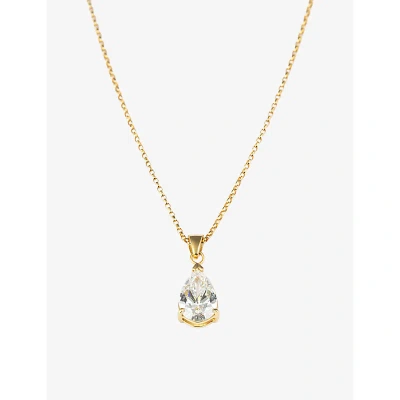 The Diamond Lab Womens Yellow Gold 18ct Yellow-gold And 2.08ct Pear-cut Diamond Pendant Necklace