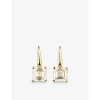 THE DIAMOND LAB SEALED WITH A KISS 18CT YELLOW-GOLD AND 11.56CT ASSCHER-CUT DIAMOND EARRINGS