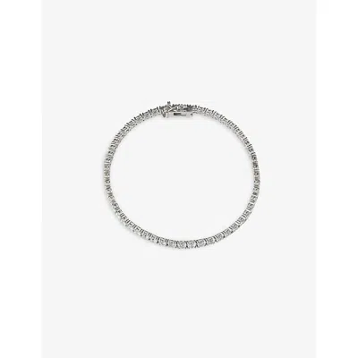 The Diamond Lab Womens Yellow Gold Tennis 18ct Yellow-gold And 3ct Brilliant-cut Lab-grown Diamond Tennis Bracelet In Metallic