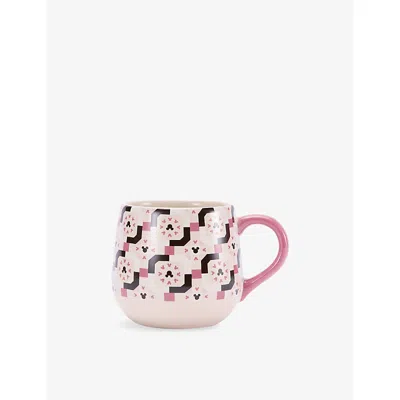 The Disney Store At Selfridges Mickey Geometric Stoneware Mug In Pink
