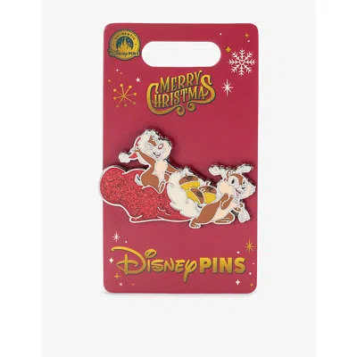 The Disney Store At Selfridges Multi-coloured Christmas Chip 'n Dale Metal Pin Badge