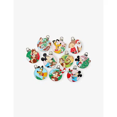 The Disney Store At Selfridges Multi-coloured Christmas Disney Mystery Set Of Two Metal Pin Badge Assortment