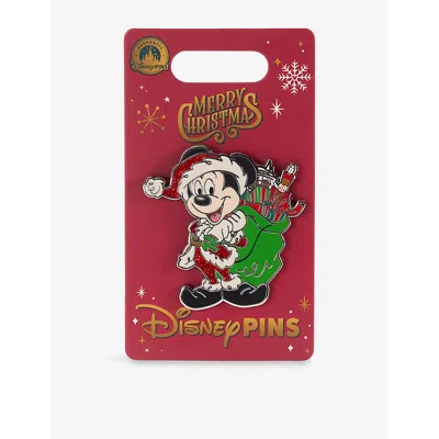 The Disney Store At Selfridges Multi-coloured Christmas Santa Mickey Metal Pin Badge