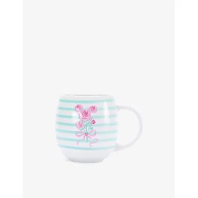 The Disney Store At Selfridges Ribbon Striped Stoneware Mug In White