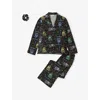 The Disney Store At Selfridges Womens Black Disney X Skinnydip Unisex Disneyland Cotton Pyjama And Scrunchie Set In Black