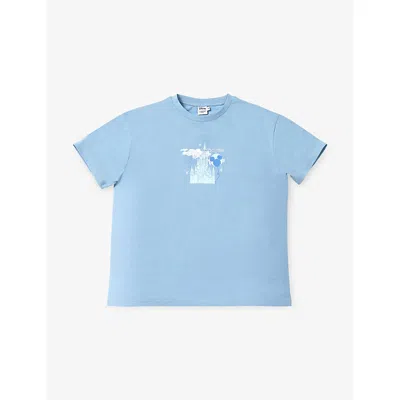 The Disney Store At Selfridges Womens Blue Disney X Skinnydip Unisex Disneyland Enjoy Cotton-jersey T-shirt