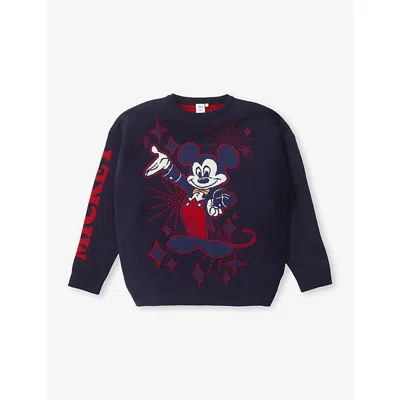 The Disney Store At Selfridges Womens Multi Disney X Skinnydip Unisex Disneyland Mickey Intarsia Knitted Jumper In Blue