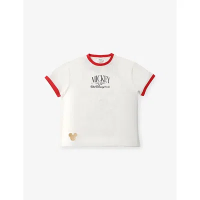 The Disney Store At Selfridges Womens Multi Disney X Skinnydip Unisex Walt Disney World Mickey Cotton-jersey T-shirt In White