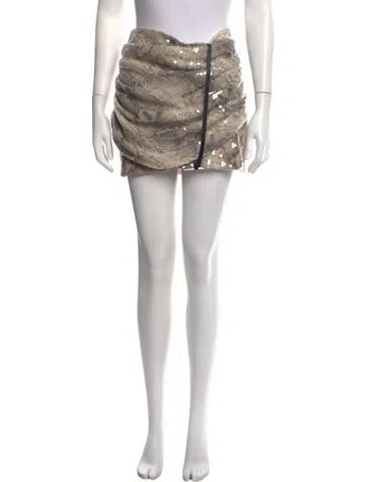 Pre-owned The Dolls House Animal Print Mini Skirt In Neutrals