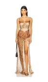 The Dolls House Dolce Maxi Dress In Brown