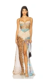 The Dolls House Dolce Maxi Dress In Brown